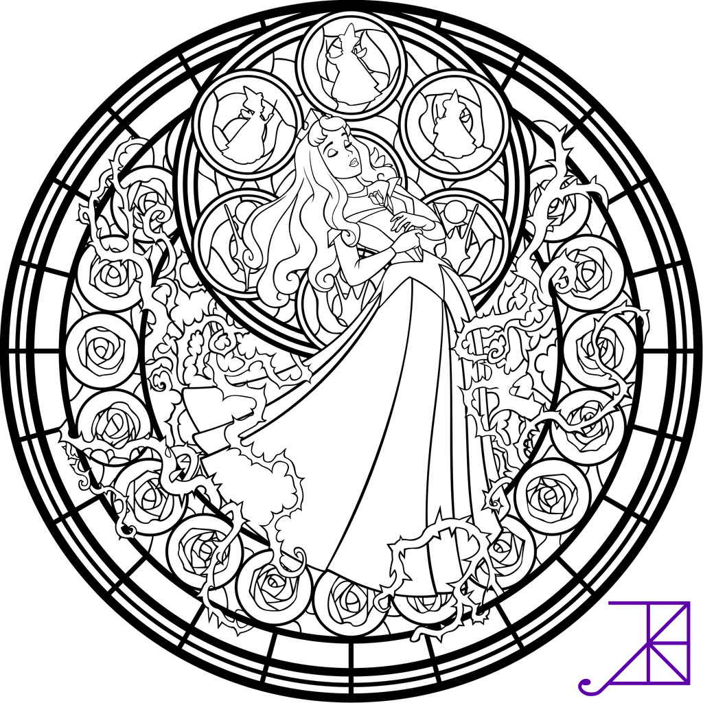 Disney Stained Glass Coloring Pages Coloring Pages