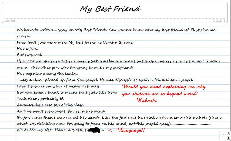 Essay describe a friend