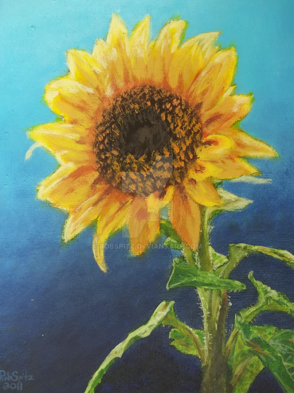 Eleletsitz Sunflower Acrylic Painting Images