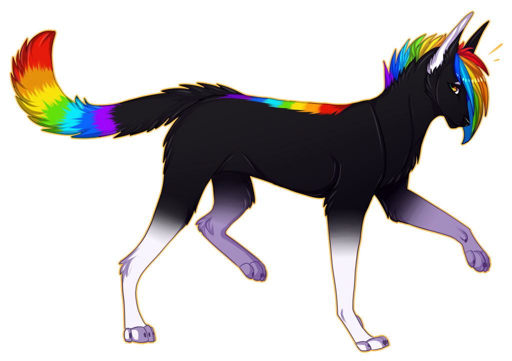 Rainbow Wolf By Shiromis On Deviantart