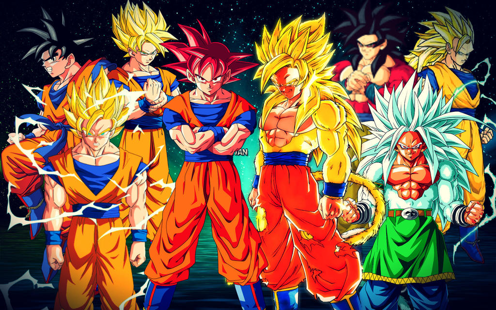 Goku All forms V1 by LordAries06 on DeviantArt