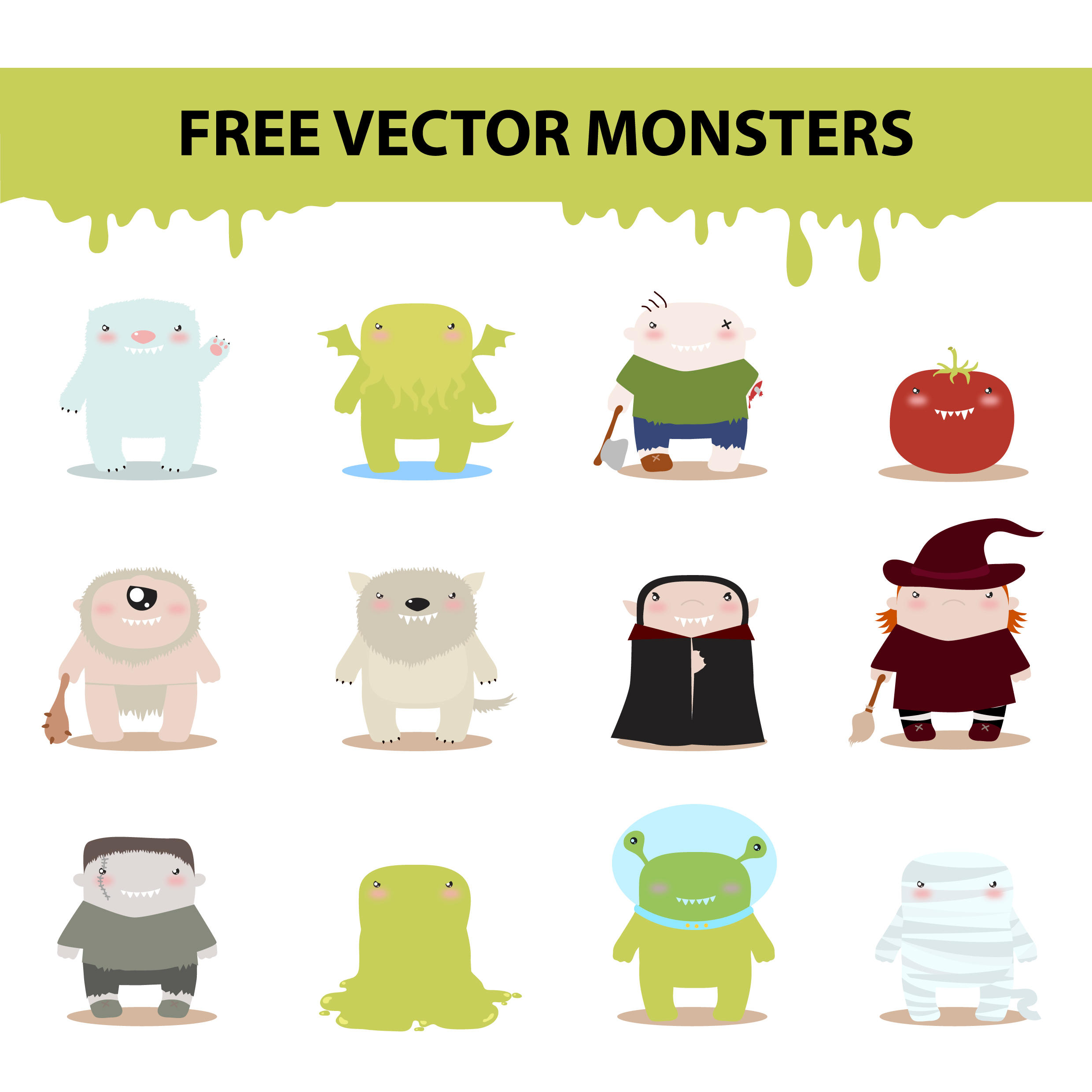free vector monsters by harridan